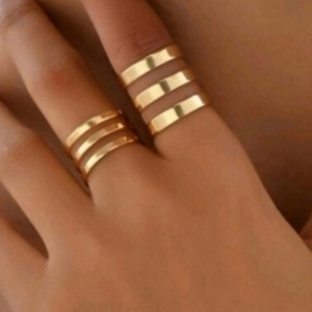 MODCLOTH SET OF 2 MOD ALLOY ADJUSTABLE RINGS (2)
